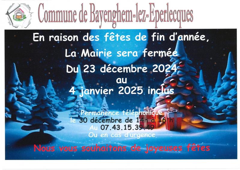 Horaires noel