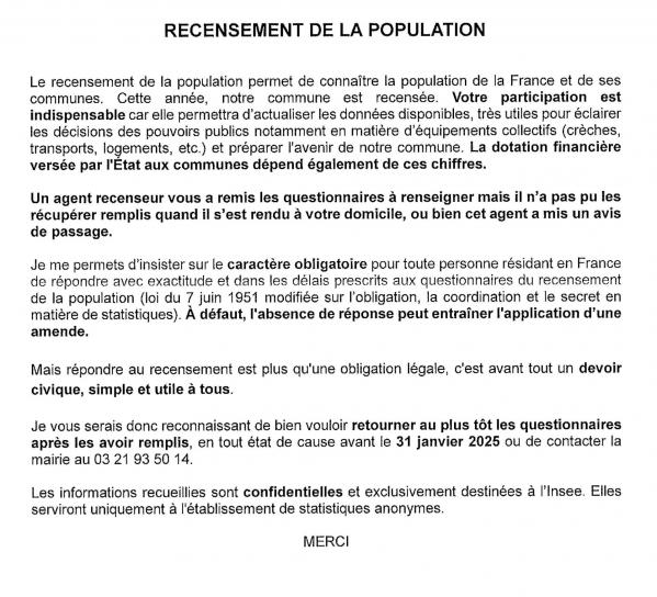 Recensement de la population